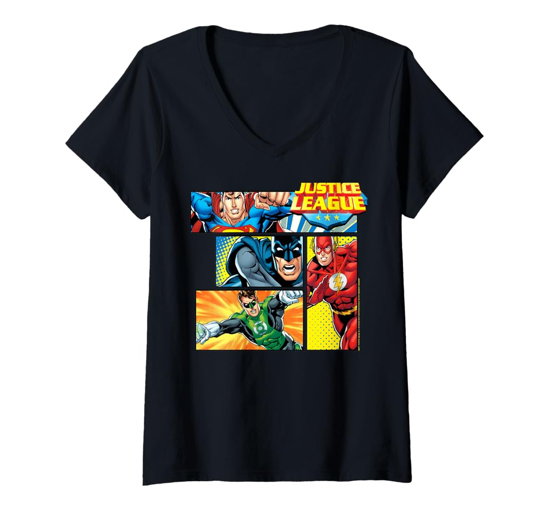 Amazon.com: DC Comics Justice League Hero Box Up Pop V-Neck
